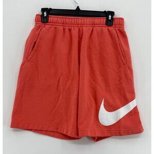 Nike Sportswear Club Fleece Shorts Mens M 7" Orange Big Swoosh Logo BV2721-814